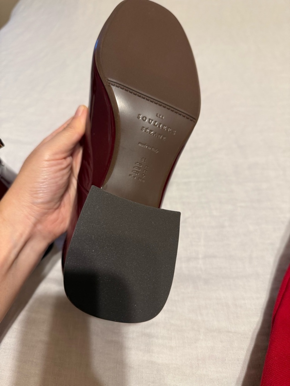 NWT Sezane Melanie Mary Janes US10 Block Heel Pumps in Burgundy - Picture 4 of 6